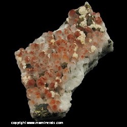Minerals Specimen: Quartz with Included Hematite ( Eisenkiessel), Dolomite, Chalcopyrite from Jiu Ba San Mine, Jiangxi Prov., China