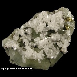 Minerals Specimen: Datolite, Calcite, Chalcopyrite, Pyrite from Mina Aurora, Charcas, San Luis Potosi, Mexico