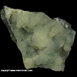 Mineral Specimen: Prehnite from O & G Woodbury Quarry, Orenaug Hills, Woodbury, Litchfield Co., Connecticut Mineral Specimen: Prehnite from O & G Woodbury Quarry, Orenaug Hills, Woodbury, Litchfield Co., Connecticut
