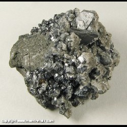 Mineral Specimen: Galena, Druze Quartz, Chalcopyrite from Viburnum Trend, Missouri