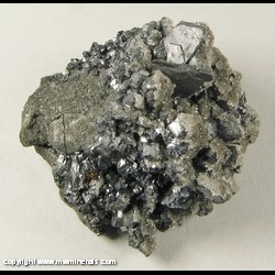 Mineral Specimen: Galena, Druze Quartz, Chalcopyrite from Viburnum Trend, Missouri Mineral Specimen: Galena, Druze Quartz, Chalcopyrite from Viburnum Trend, Missouri