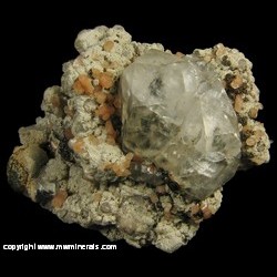 Mineral Specimen: Calcite with Undentified Zeolite and Unidentified Sulfide on Chalcedony from Location Unkown (listed as Findlay, Ohio)