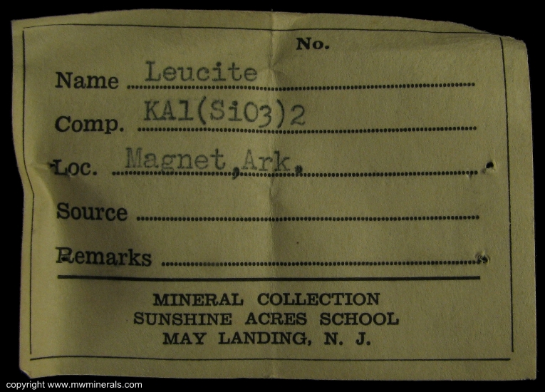 Mineral Specimen: Leucite from Magnet Cove, Hot Springs County, Arkansas