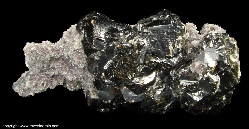 Mineral Specimen: Sphalerite and Quartz from Lechang Mine, Lechang Co., Shaoguan Prefecture, Guangdong Province, China