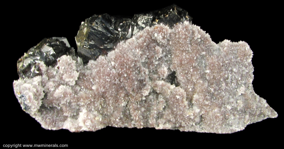 Mineral Specimen: Sphalerite and Quartz from Lechang Mine, Lechang Co., Shaoguan Prefecture, Guangdong Province, China