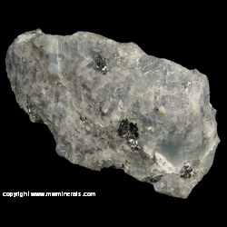 Mineral Specimen: Graphite Crystals in Blue Calcite from Lake Bonaparte, Diana Twp., Lewis Co., New York Mineral Specimen: Graphite Crystals in Blue Calcite from Lake Bonaparte, Diana Twp., Lewis Co., New York