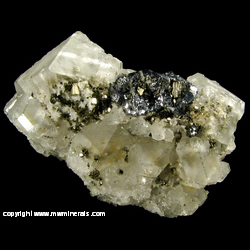 Minerals Specimen: Octahedral Fluorite, Galena, Pyrite, Quartz from Mina San Antonio, East Camp, Santa Eulalia Dist., Mun. de Aquiles Serdan, Chihuahua, Mexico