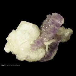 Minerals Specimen: Amethyst and Calcite from Guanajuato, Mun. de Guanajuato, Guanajuato, Mexico Minerals Specimen: Amethyst and Calcite from Guanajuato, Mun. de Guanajuato, Guanajuato, Mexico