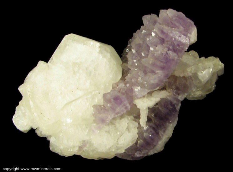 Mineral Specimen: Amethyst and Calcite from Guanajuato, Mun. de Guanajuato, Guanajuato, Mexico