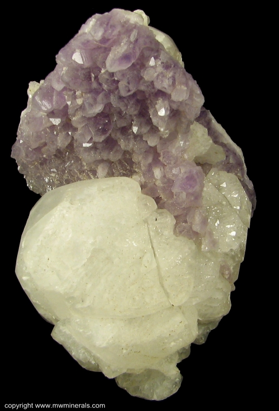 Mineral Specimen: Amethyst and Calcite from Guanajuato, Mun. de Guanajuato, Guanajuato, Mexico
