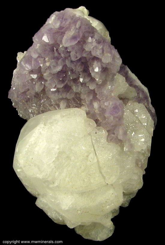 Mineral Specimen: Amethyst and Calcite from Guanajuato, Mun. de Guanajuato, Guanajuato, Mexico