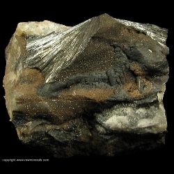 Minerals Specimen: Pyrolusite, Goethite and Druzy Quartz from Taylor Iron Mine, Alberta Township, Baraga County, Michigan Minerals Specimen: Pyrolusite, Goethite and Druzy Quartz from Taylor Iron Mine, Alberta Township, Baraga County, Michigan