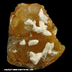 Mineral Specimen: Calcite on Fluorite with Included Chalcopyrite from Hardin Co., Illinois Mineral Specimen: Calcite on Fluorite with Included Chalcopyrite from Hardin Co., Illinois