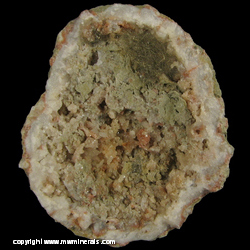 Mineral Specimen: Millerite in Quartz Geode from US highway 27 roadcut, Halls Gap, Lincoln Co., Kentucky