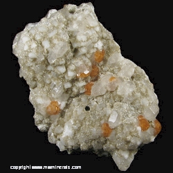 Mineral Specimen: Spessartine Garnet, Quartz, Muscovite from Darrah Pech, Kunar Province, Afghanistan