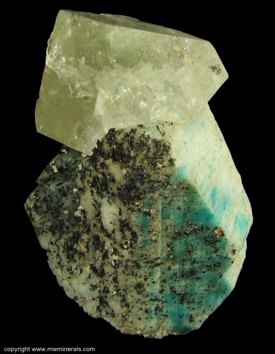 Mineral Specimen: Topaz, Amazonite, Tourmaline, Phenakite from Zapot pegmatite, Gillis Range, Fitting District, Mineral Co., Nevada