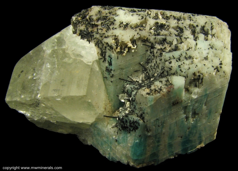 Mineral Specimen: Topaz, Amazonite, Tourmaline, Phenakite from Zapot pegmatite, Gillis Range, Fitting District, Mineral Co., Nevada
