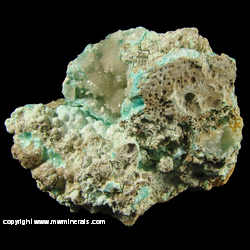 Minerals Specimen: Allophane, Aurichalcite, Hemimorphite from Juanita Mine, Magdalena District, Socorro Co., New Mexico Minerals Specimen: Allophane, Aurichalcite, Hemimorphite from Juanita Mine, Magdalena District, Socorro Co., New Mexico