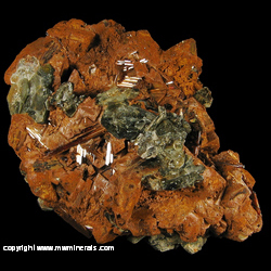 Mineral Specimen: Rutile on Siderite with Muscovite from Cleveland Co., North Carolina Mineral Specimen: Rutile on Siderite with Muscovite from Cleveland Co., North Carolina