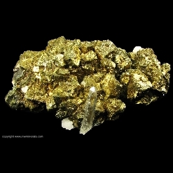 Minerals Specimen: Chalcopyrite with Quartz from Nikolaevskiy Mine, Dal'negorsk, Primorskiy Kray, Far-Eastern Region, Russia