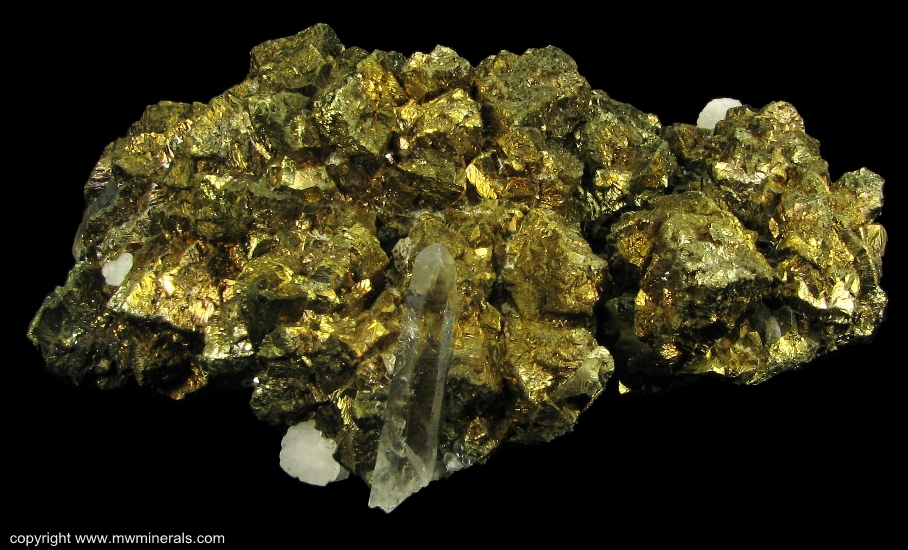 Mineral Specimen: Chalcopyrite with Quartz from Nikolaevskiy Mine, Dal'negorsk, Primorskiy Kray, Far-Eastern Region, Russia