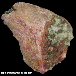 Minerals Specimen: Bustamite/Rhodonite, Franklinite from Sterling Mine, Sterling Hill, Ogdensburg, Franklin Mining District, Sussex Co., New Jersey Minerals Specimen: Bustamite/Rhodonite, Franklinite from Sterling Mine, Sterling Hill, Ogdensburg, Franklin Mining District, Sussex Co., New Jersey