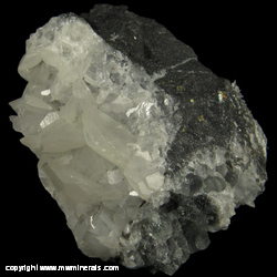 Mineral Specimen: Twinned Calcite Crystals, Minor Pyrite from Penrhyn Slate Quarry, Bethesda, Gwynedd, Wales Mineral Specimen: Twinned Calcite Crystals, Minor Pyrite from Penrhyn Slate Quarry, Bethesda, Gwynedd, Wales
