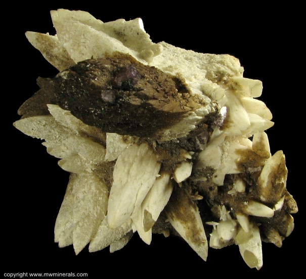 Mineral Specimen: Calcite covered with Bitumen with Fluorite from Cave-In-Rock, Hardin County, Illinois