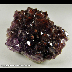 Minerals Specimen: Amethyst with Included Hematite (Auralite), minor Chalcopyrite from Thunder Bay, Ontario, Canada Minerals Specimen: Amethyst with Included Hematite (Auralite), minor Chalcopyrite from Thunder Bay, Ontario, Canada