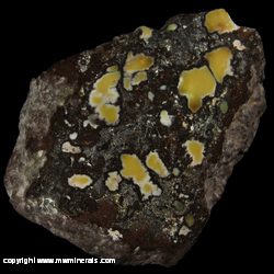 Mineral Specimen: Yellow Datolite, Native Copper in Basalt from Quincy Mine, Houghton Co., Michigan Mineral Specimen: Yellow Datolite, Native Copper in Basalt from Quincy Mine, Houghton Co., Michigan