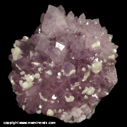 Mineral Specimen: Calcite on Amethyst from Guanajuato, Mexico Mineral Specimen: Calcite on Amethyst from Guanajuato, Mexico