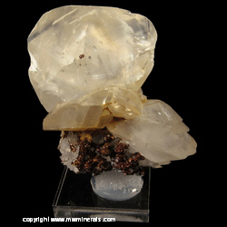 Mineral Specimen: Twinned Calcite, Pyrite from Raid Quarry, Dallas City, Hancock Co., Illinois