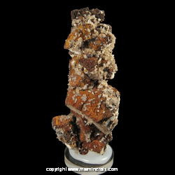 Mineral Specimen: Quartz on Siderite on Microcline Stalactite from Mt. Malosa, Zomba, Malawi Mineral Specimen: Quartz on Siderite on Microcline Stalactite from Mt. Malosa, Zomba, Malawi