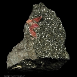 Mineral Specimen: Rhodochrosite on Hausmannite from Hotazel, Kalahari manganese fields, Northern Cape Province, South Africa Mineral Specimen: Rhodochrosite on Hausmannite from Hotazel, Kalahari manganese fields, Northern Cape Province, South Africa