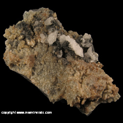 Mineral Specimen: Smithsonite Crystals Encrusting Quartz, Calcite from Tsumeb, Namibia Mineral Specimen: Smithsonite Crystals Encrusting Quartz, Calcite from Tsumeb, Namibia