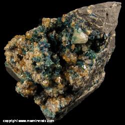 Mineral Specimen: Lazulite, Siderite, Childrenite, Quartz from Rapid Creek, Dawson Mining District, Yukon Territory, Canada Mineral Specimen: Lazulite, Siderite, Childrenite, Quartz from Rapid Creek, Dawson Mining District, Yukon Territory, Canada