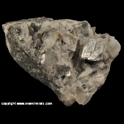 Minerals Specimen: Carrolite on and Included in Calcite from Kamoya South II Mine, Kamoya, Katanga Copper Crescent, Katanga, Dem. Rep. of Congo Minerals Specimen: Carrolite on and Included in Calcite from Kamoya South II Mine, Kamoya, Katanga Copper Crescent, Katanga, Dem. Rep. of Congo