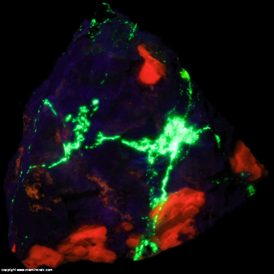 Fluorescent Mineral Specimen: Hardystonite, Clinohedrite, Willemite, Calcite, Franklinite from Franklin Mine, Franklin, Franklin Mining District, Sussex Co., New Jersey Fluorescent Mineral Specimen: Hardystonite, Clinohedrite, Willemite, Calcite, Franklinite from Franklin Mine, Franklin, Franklin Mining District, Sussex Co., New Jersey