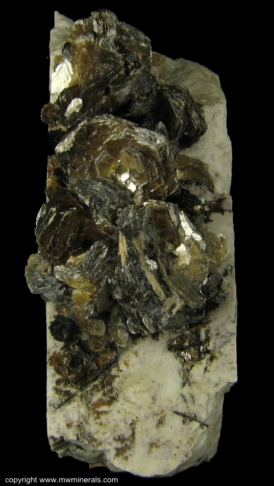 Mineral Specimen: Polylithonite on Albite with Aegirine from Poudrette Quarry, Mont Saint-Hilaire, Rouville RCM, Monteregie, Quebec, Canada