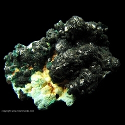 Minerals Specimen: Pseudomalachite on Chrysocolla from Mt Glorious Mine, Cloncurry, Cloncurry District, Mt Isa - Cloncurry area, Queensland, Australia Minerals Specimen: Pseudomalachite on Chrysocolla from Mt Glorious Mine, Cloncurry, Cloncurry District, Mt Isa - Cloncurry area, Queensland, Australia