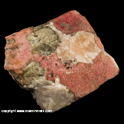 Mineral Specimen: Rhodonite Crystal, Calcite, Minor Willemite from Franklin, Susseex Co., New Jersey Mineral Specimen: Rhodonite Crystal, Calcite, Minor Willemite from Franklin, Susseex Co., New Jersey