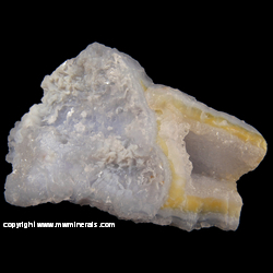 Mineral Specimen: Blue and Yellow Chalcedony / Agate with Quartz Crystals from Nsanje District, Malawi Mineral Specimen: Blue and Yellow Chalcedony / Agate with Quartz Crystals from Nsanje District, Malawi