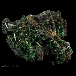 Minerals Specimen: Olivenite, Malachite with Cornwallite from Ibiajara, Bahia, Brazil
