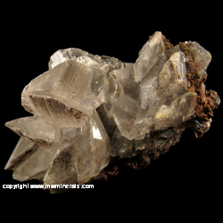 Mineral Specimen: Twin Calcite Crystals, minor Duftite from Tsumeb, Namibia