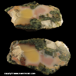 Minerals Specimen: Multicolored Datolite, Epidote, Calcite, Copper, Epidote from Lake Superior Copper District, Keweenaw Peninsula, Upper Peninsula, Michigan Minerals Specimen: Multicolored Datolite, Epidote, Calcite, Copper, Epidote from Lake Superior Copper District, Keweenaw Peninsula, Upper Peninsula, Michigan