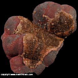 Mineral Specimen: Quartz variety: Eisenkiesel on Kidney Ore Hematite from Gill Brow Iron  Mine, Lindal Moor, Lindal in Furness, near Ulverston, Cumbria, England