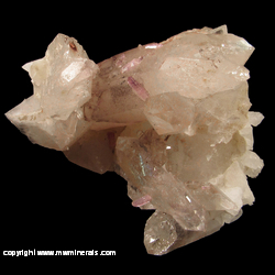 Minerals Specimen: Pink Topaz on Quartz with Included Hematite from Brumado, Bahia, Brazil