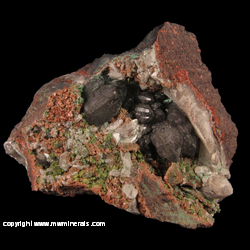 Mineral Specimen: Calcite, Epidote, Quartz, Adularia from Nebraska Mine, Butler lode, Ontonagon Co., Michigan Mineral Specimen: Calcite, Epidote, Quartz, Adularia from Nebraska Mine, Butler lode, Ontonagon Co., Michigan