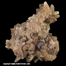 Minerals Specimen: Complex Calcite Crystals with Fluorite from Hardin Co., Illinois Minerals Specimen: Complex Calcite Crystals with Fluorite from Hardin Co., Illinois