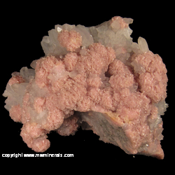 Mineral Specimen: Rhodchrosite on Quartz from American Tunnel, Bonita Peak, Gladstone, Eureka Dist., San Juan Co., Colorado Mineral Specimen: Rhodchrosite on Quartz from American Tunnel, Bonita Peak, Gladstone, Eureka Dist., San Juan Co., Colorado
